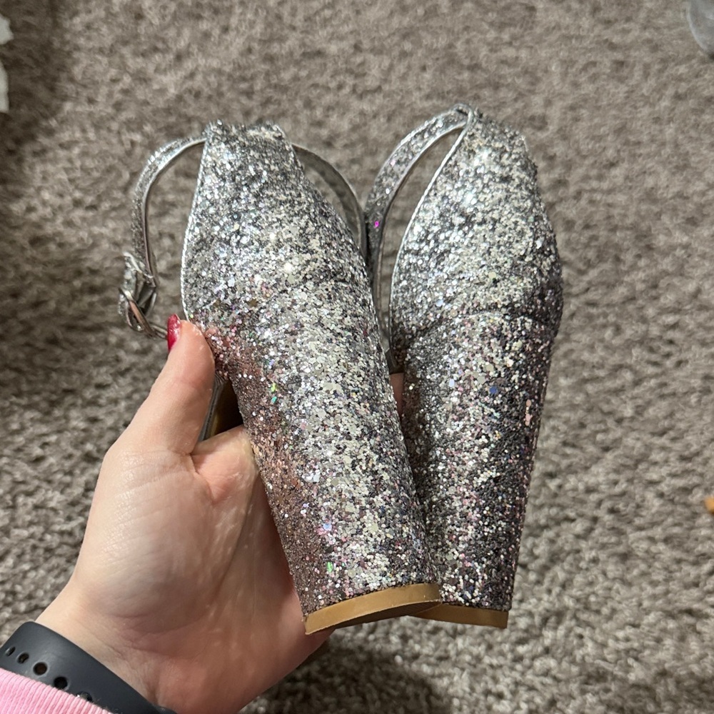 Sheeland Silver GlitterMetallic  Heels size 9 - Picture 6 of 11